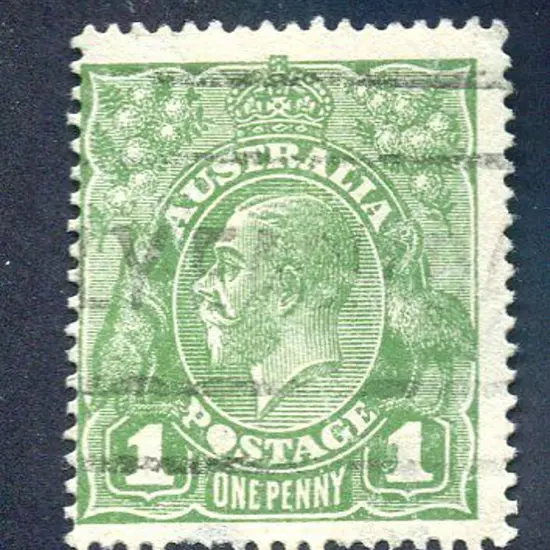 1918-20 Large Multiple Watermark 1d green with ...