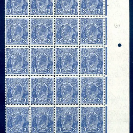 1926-30 Small Multiple Watermark Perf. 3d blue, ...
