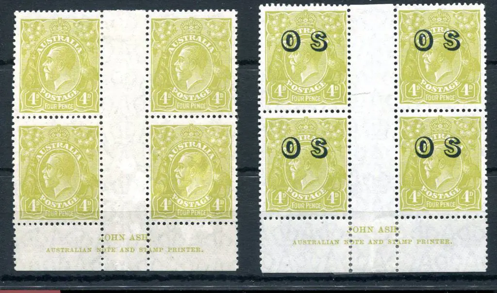 1926-30 Small Multiple Watermark Perf. 4d olive in ... Image 1++