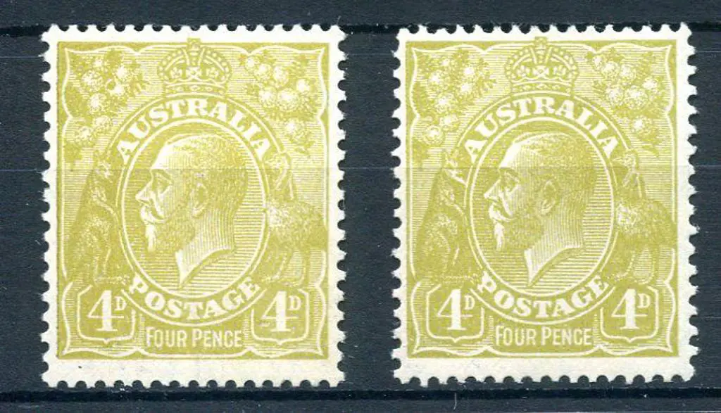 1926-30 Small Multiple Watermark Perf. 4d olive x ... Image 1++