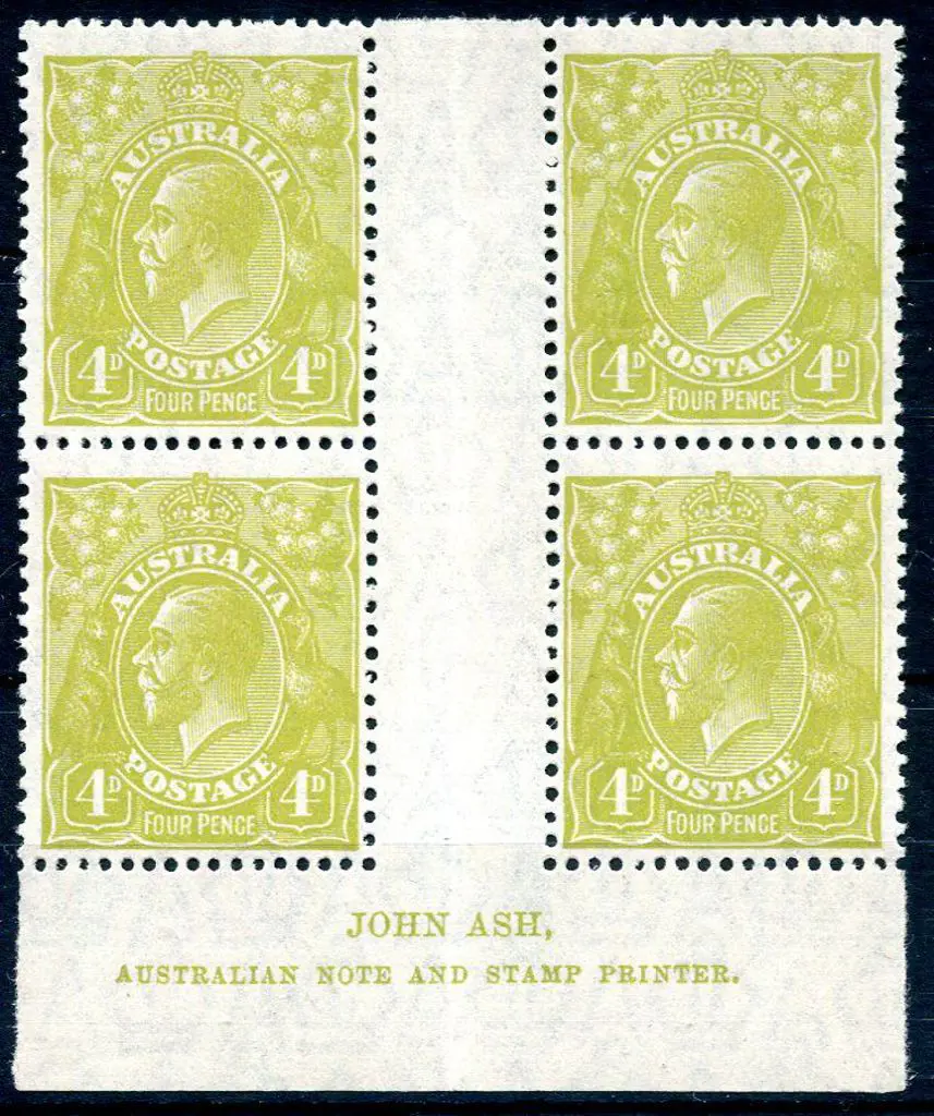 1926-30 Small Multiple Watermark Perf. 4d olive, ... Image 1++