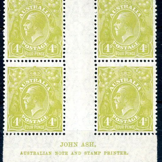1926-30 Small Multiple Watermark Perf. 4d olive, ...