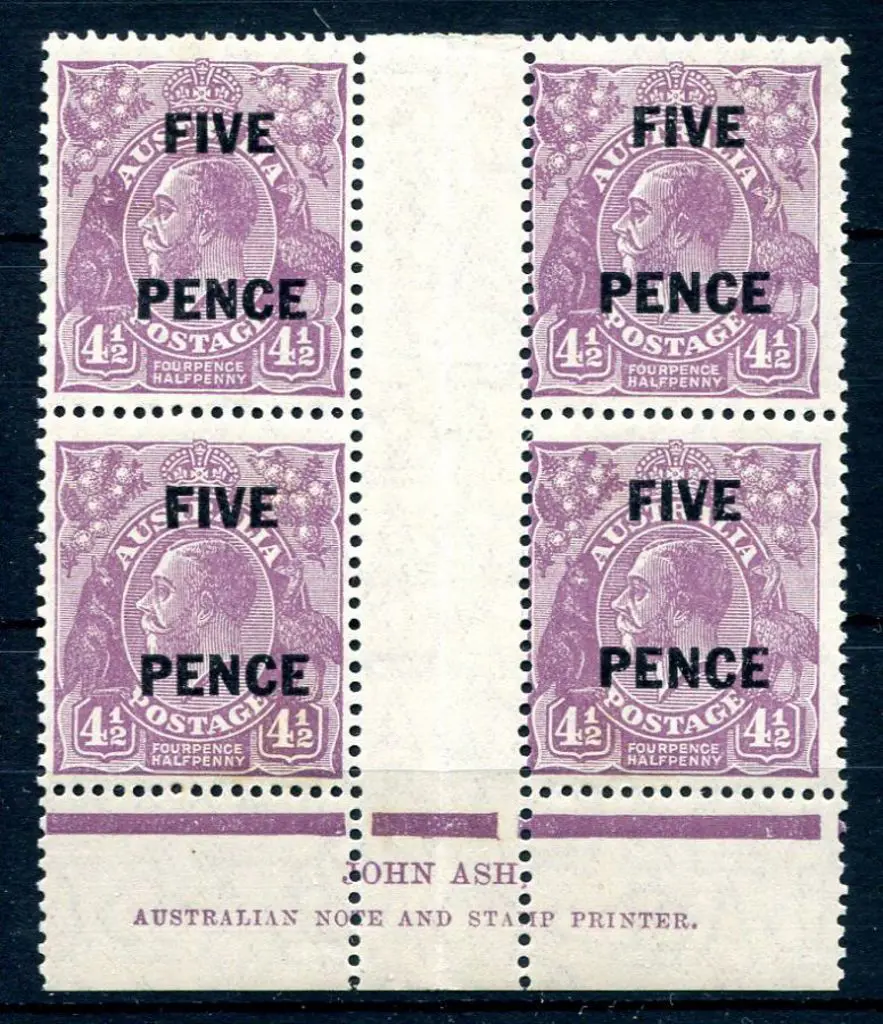 1926-30 Small Multiple Watermark Perf. 4½d violet ... Image 1++