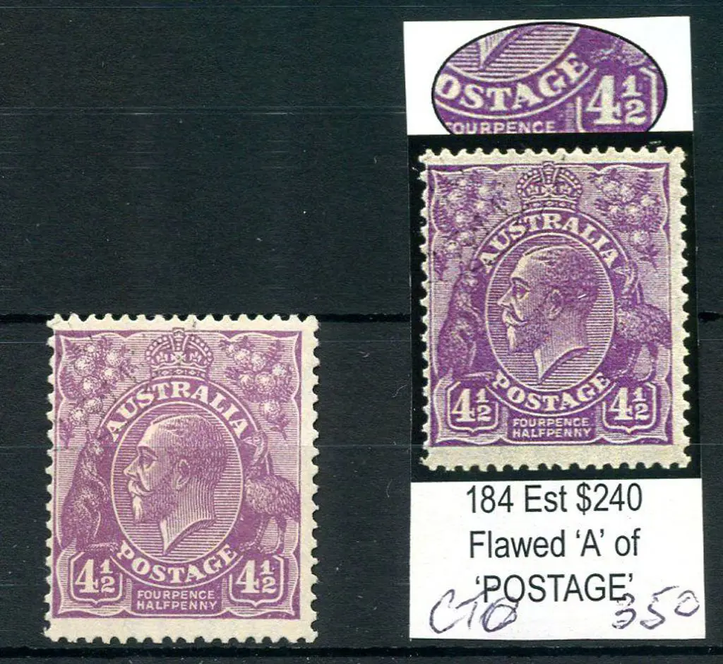 1926-30 Small Multiple Watermark Perf. 4½d violet, ... Image 1++