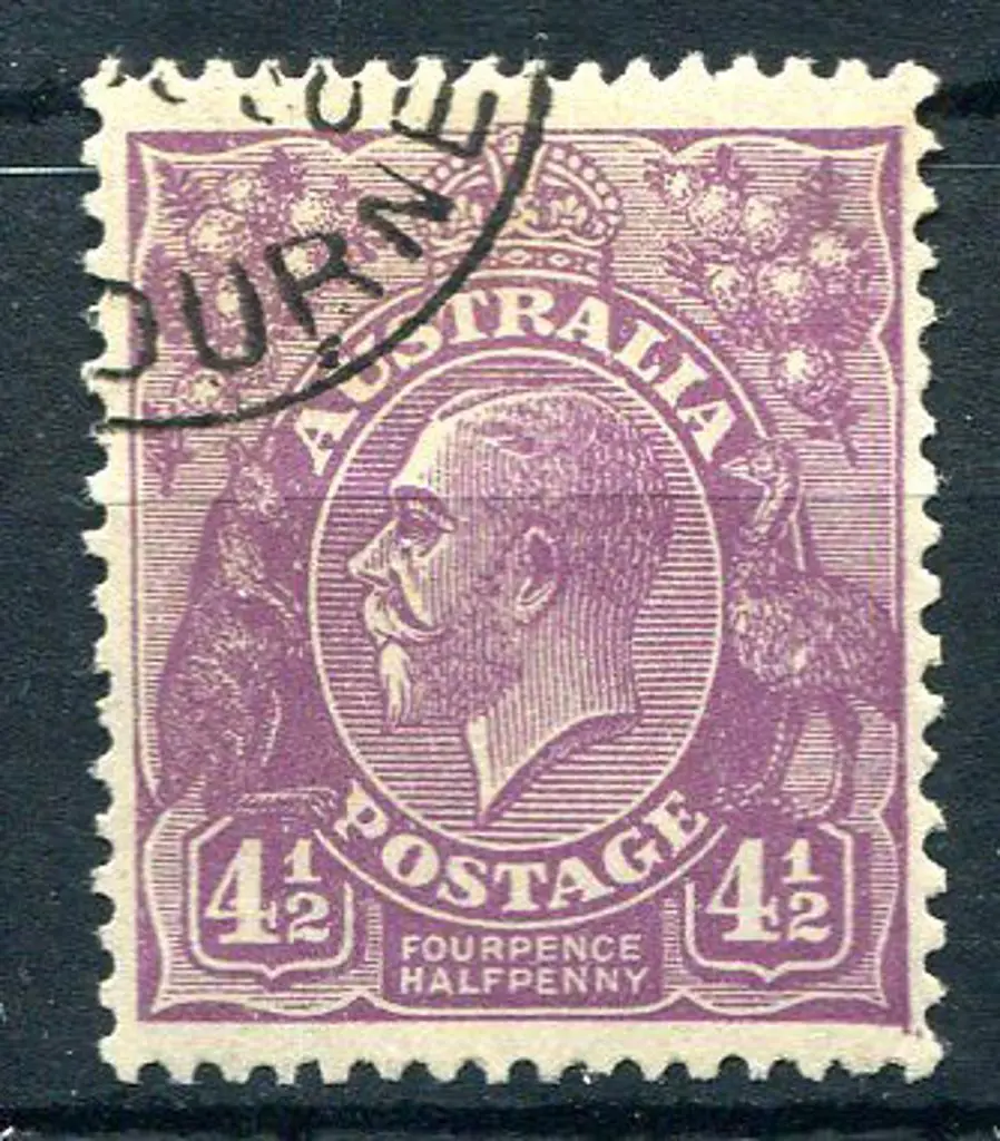 1926-30 Small Multiple Watermark Perf. 4½d violet, ... Image 1++
