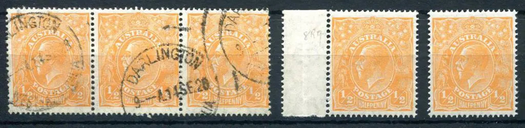 1926-30 Small Multiple Watermark Perf. 14½d orange ... Image 1++