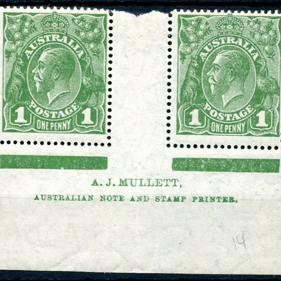 1926-30 Small Multiple Watermark Perf. 1d green, ...