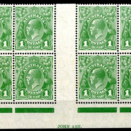 1926-30 Small Multiple Watermark Perf. 1d green, ...