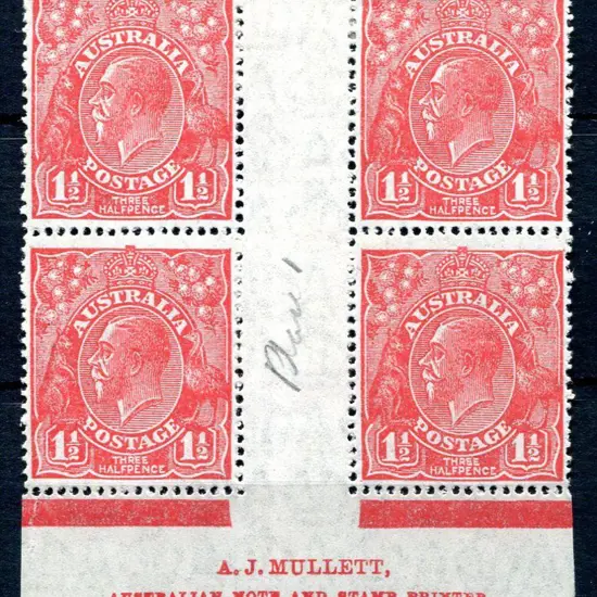 1926-30 Small Multiple Watermark Perf. 1½d red ...