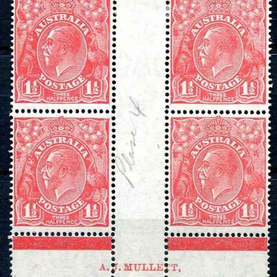 1926-30 Small Multiple Watermark Perf. 1½d red ...