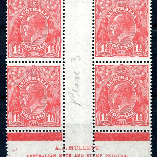 1926-30 Small Multiple Watermark Perf. 1½d red, ...