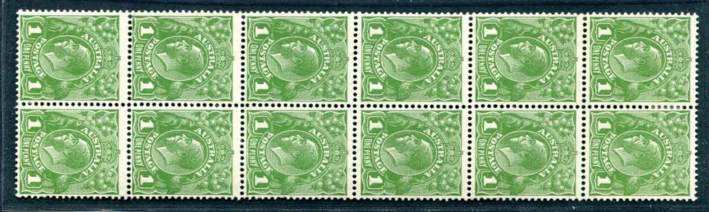 1931-36 CofA Watermark 1d green, Plate 1 vertical ... Image 1++