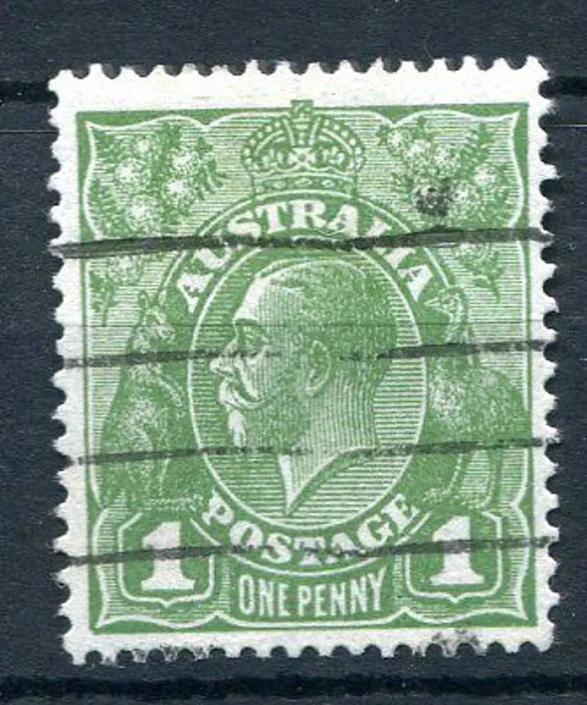 1931-36 CofA Watermark 1d green with reversed wmk. ... Image 1++