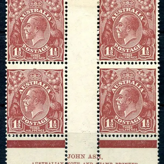 1931-36 CofA Watermark 1½d red-brown, Plate 1 John ...