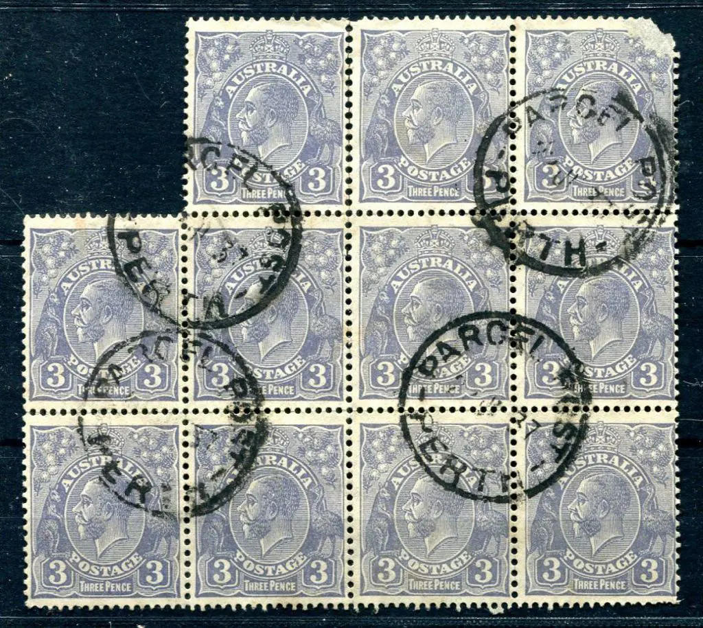 1931-36 CofA Watermark 3d blue, plate 7 irregular ... Image 1++