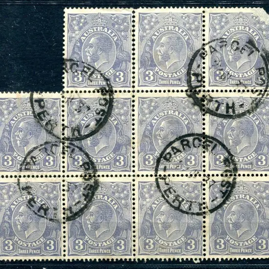1931-36 CofA Watermark 3d blue, plate 7 irregular ...