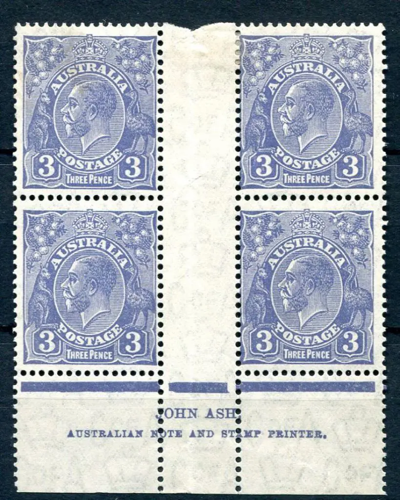 1931-36 CofA Watermark 3d blue, plate 7 John Ash ... Image 1++