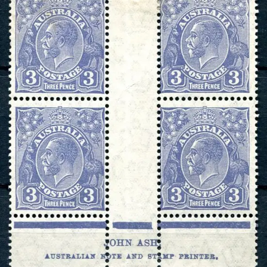 1931-36 CofA Watermark 3d blue, plate 7 John Ash ...