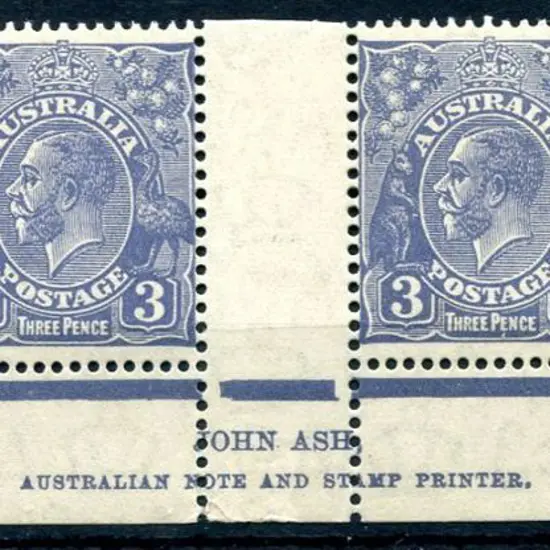1931-36 CofA Watermark 3d blue, plate 7 John Ash ...