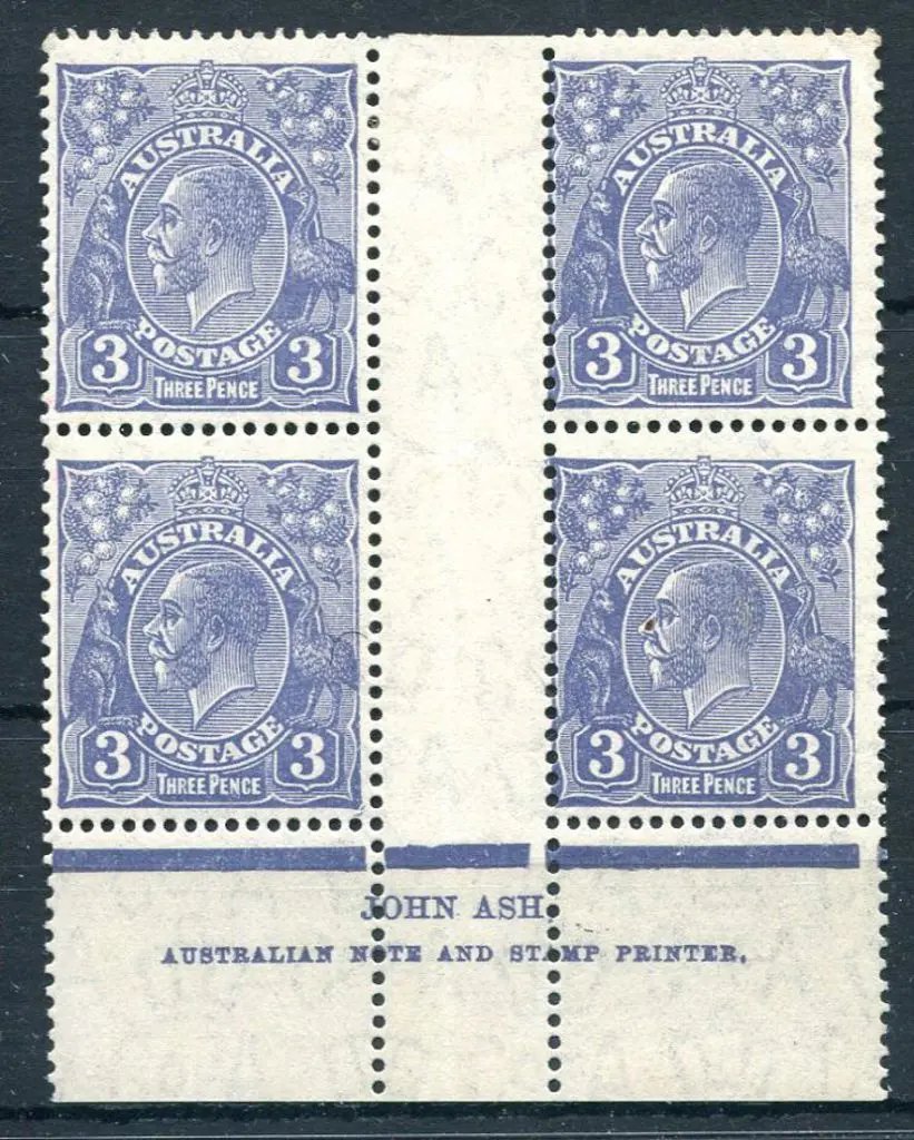 1931-36 CofA Watermark 3d blue plate 8 John Ash ... Image 1++