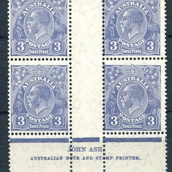 1931-36 CofA Watermark 3d blue plate 8 John Ash ...