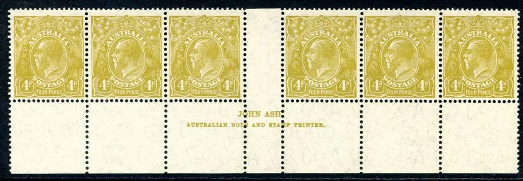 1931-36 CofA Watermark 4d deep olive in bottom ... Image 1++