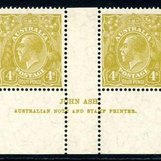 1931-36 CofA Watermark 4d deep olive in bottom ...