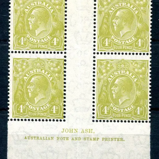 1931-36 CofA Watermark 4d olive in John Ash ...
