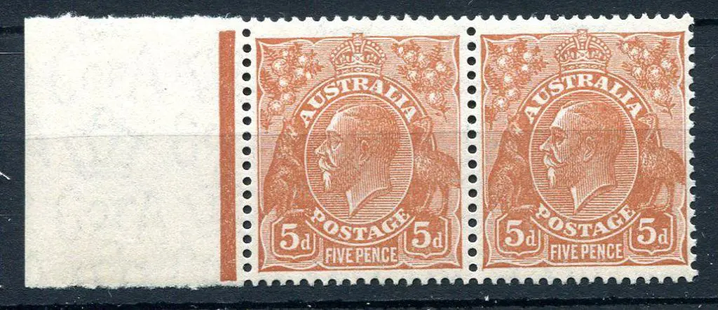 1931-36 CofA Watermark 5d orange-brown left ... Image 1++