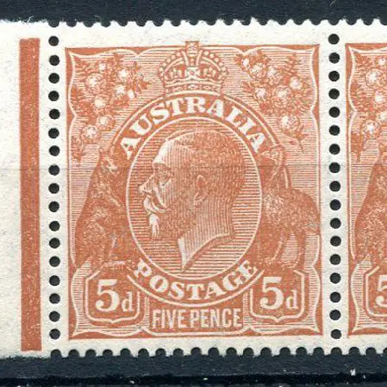 1931-36 CofA Watermark 5d orange-brown left ...