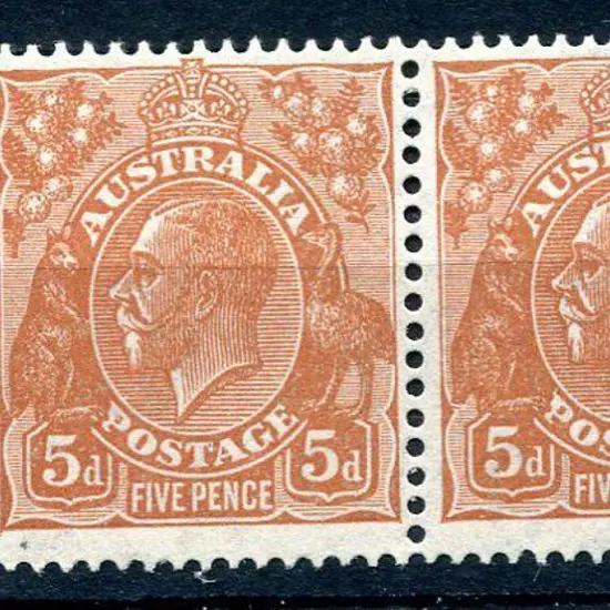 1931-36 CofA Watermark 5d orange-brown left ...