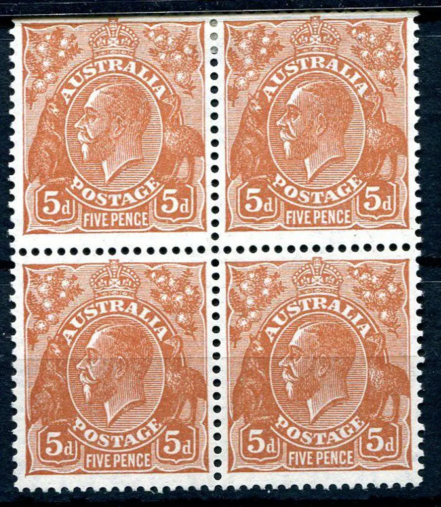 1931-36 CofA Watermark 5d orange-brown plate 3 ... Image 1++