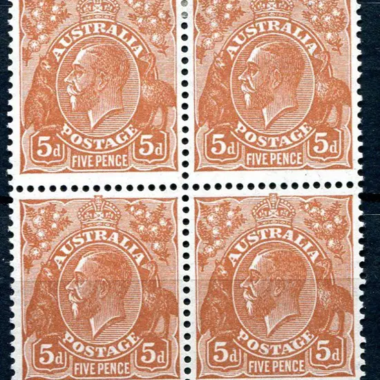 1931-36 CofA Watermark 5d orange-brown plate 3 ...