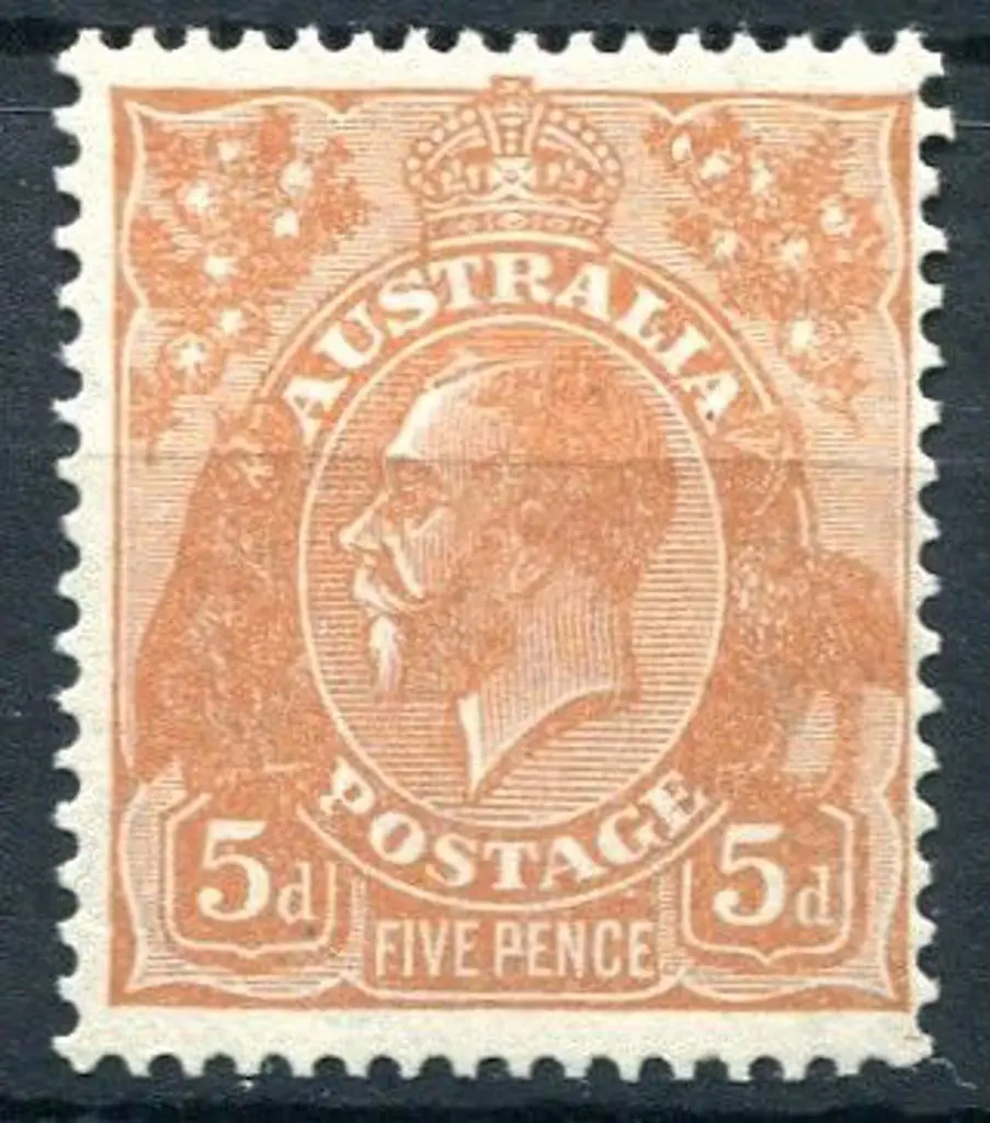 1931-36 CofA Watermark 5d orange-brown with "thin ... Image 1++