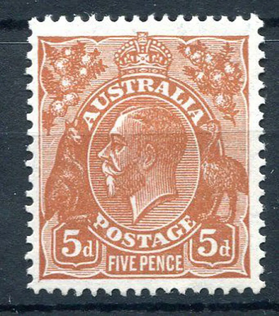 1931-36 CofA Watermark 5d orange-brown with "white ... Image 1++