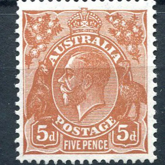 1931-36 CofA Watermark 5d orange-brown with "white ...