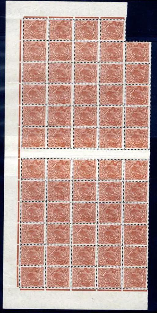 1931-36 CofA Watermark 5d orange-brown, plate 3 in ... Image 1++