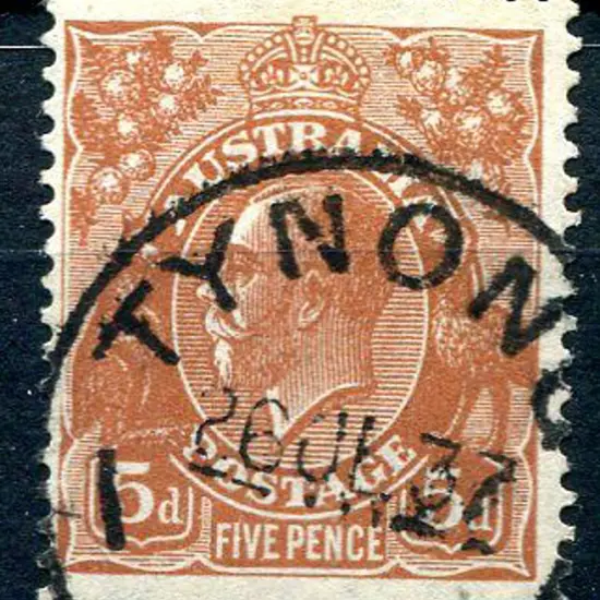 1931-36 CofA Watermark 5d yellow-brown with "frame ...