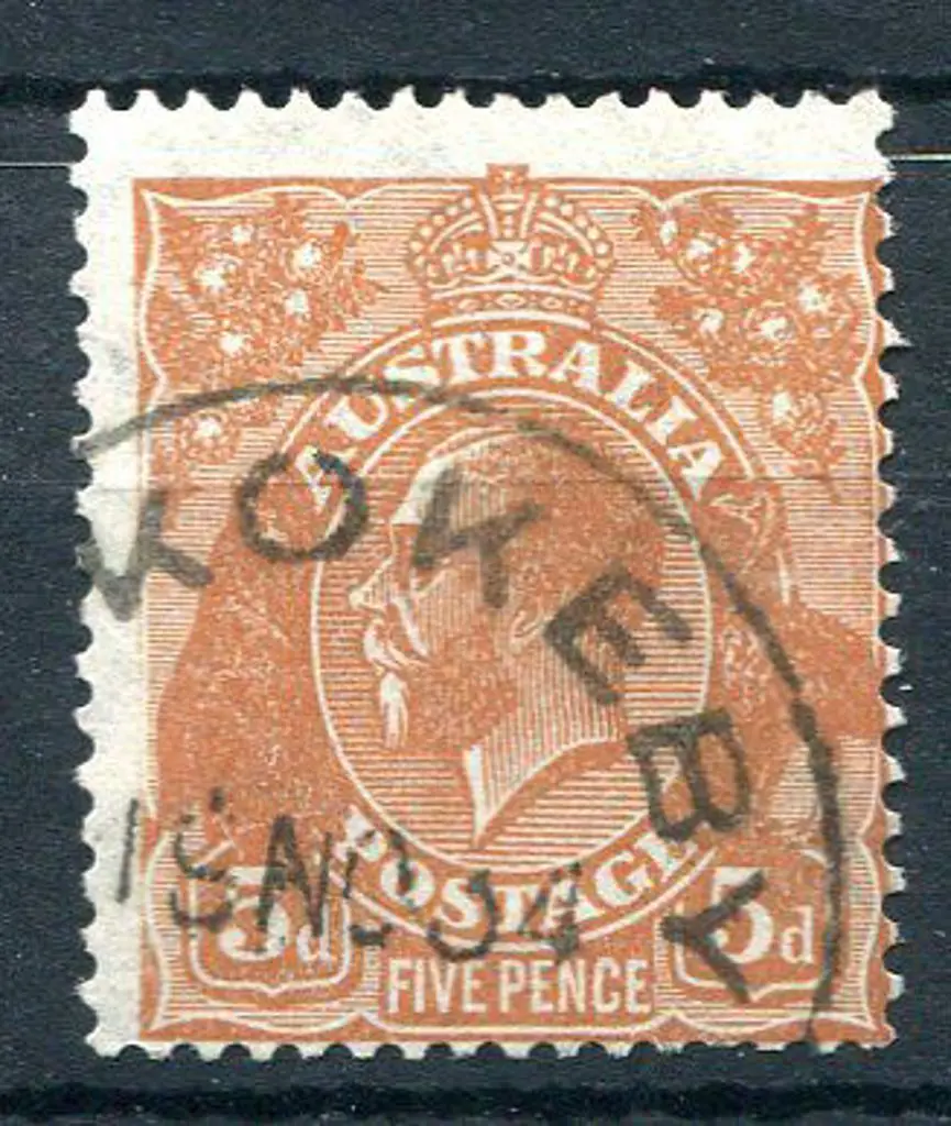 1931-36 CofA Watermark 5d yellow-brown with "frame ... Image 1++
