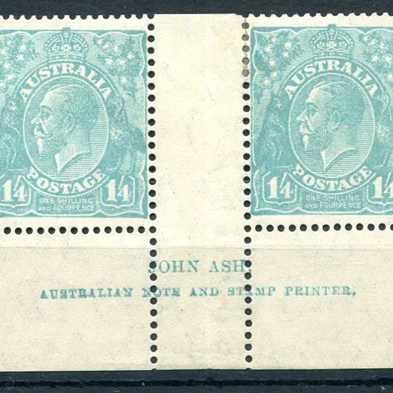 1931-36 CofA Watermark 1/4d greenish-blue John Ash ...