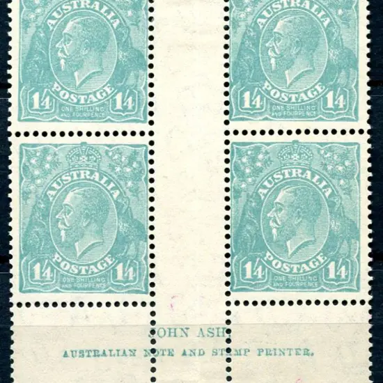 1931-36 CofA Watermark 1/4d greenish-blue John Ash ...
