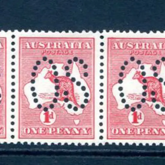 1913 1d red, Die II perfined large "OS" horiz ...