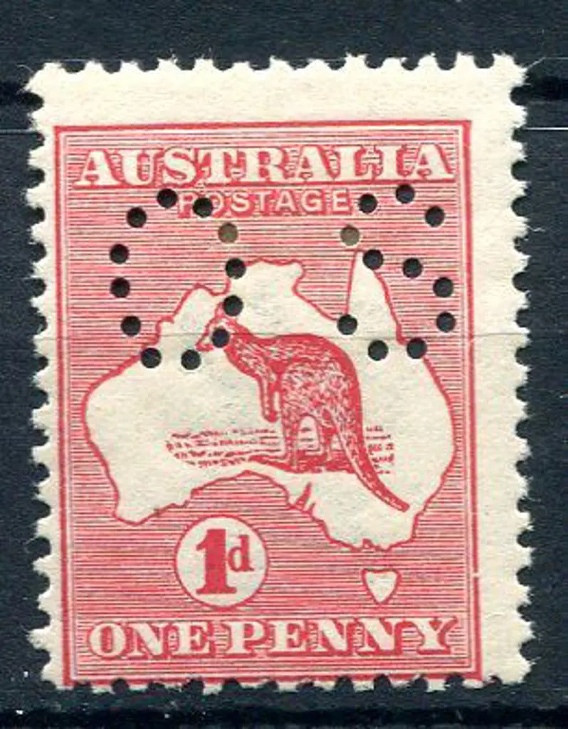 1913 1d red, Die IIA, 1st wmk perfined small "OS" ... Image 1++