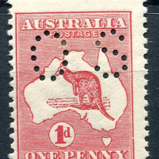1913 1d red, Die IIA, 1st wmk perfined small "OS" ...