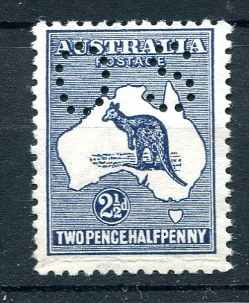 1913 2½d indigo, 1st wmk perfined small "OS". MUH, ... Image 1++