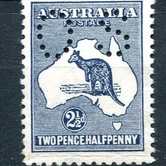 1913 2½d indigo, 1st wmk perfined small "OS". MUH, ...