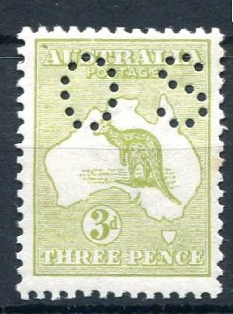1913 3d olive-green, Die I perfined small "OS" ... Image 1++