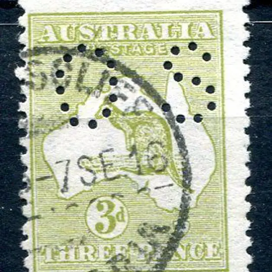 1913 3d pale olive-green, Die II, 1st wmk perfined ...