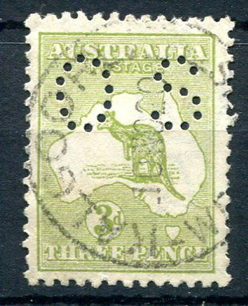 1915/28 3d pale olive-green, Die II 3rd wmk ... Image 1++
