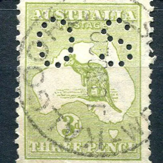 1915/28 3d pale olive-green, Die II 3rd wmk ...